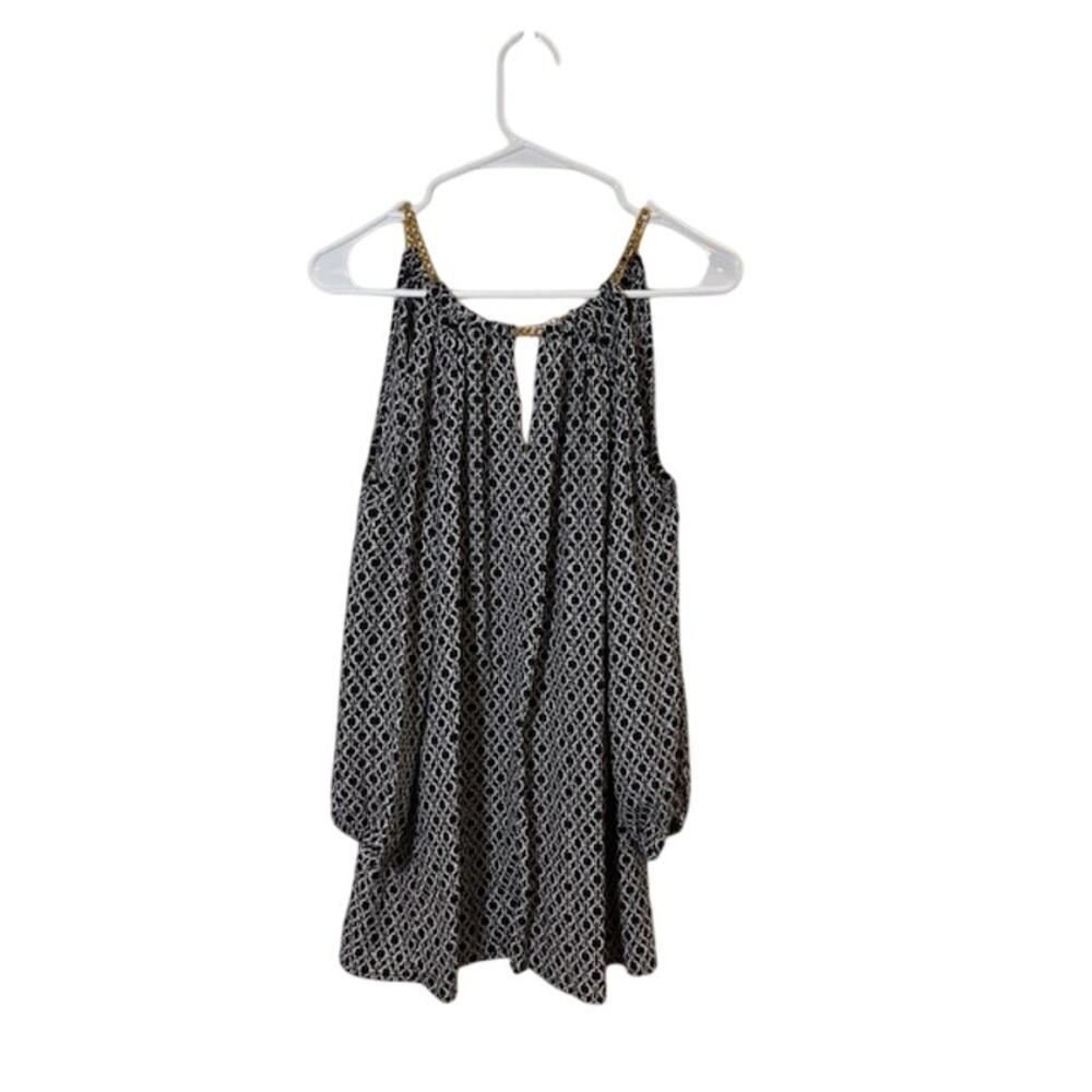 Michael Kors Top with Gold Chain Accents - Womens L